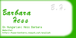 barbara hess business card
